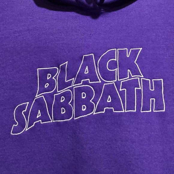 Lakai Skateboarding BLACK SABBATH Embroidered Pullover Hoodie Purple White Sz M* - Picture 2 of 6